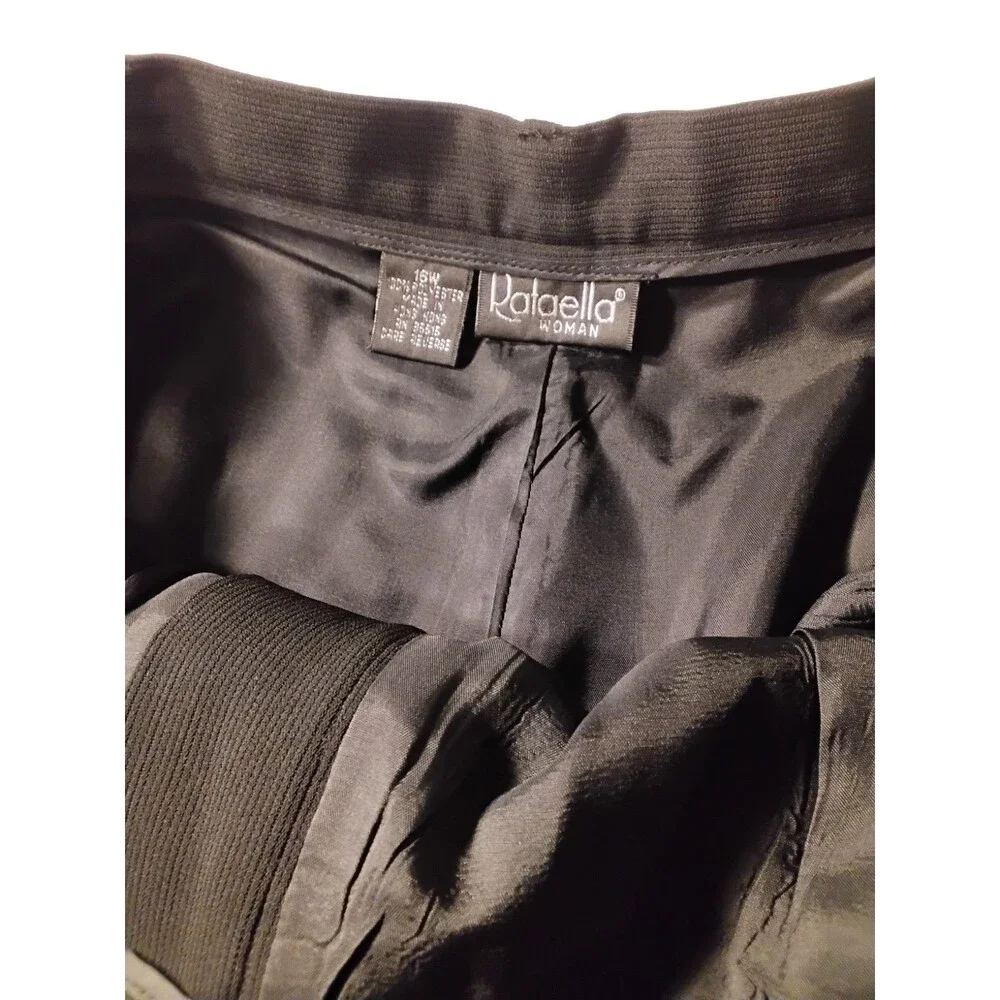 Vintage Rafaella Women's Lined Black Dress Pants Wide Leg High Rise Size 16